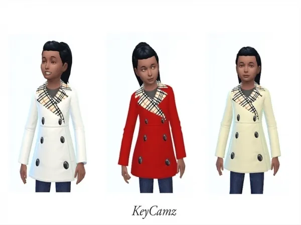 Mix ErinAOK's KeyCamz Girl's Coat 1228 (Seasons Needed) - The Sims 4 Custom Content