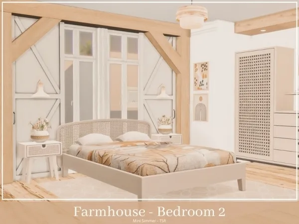 Alpha Mini Simmer's Farmhouse Bedroom 2 - The Sims 4 Custom Content