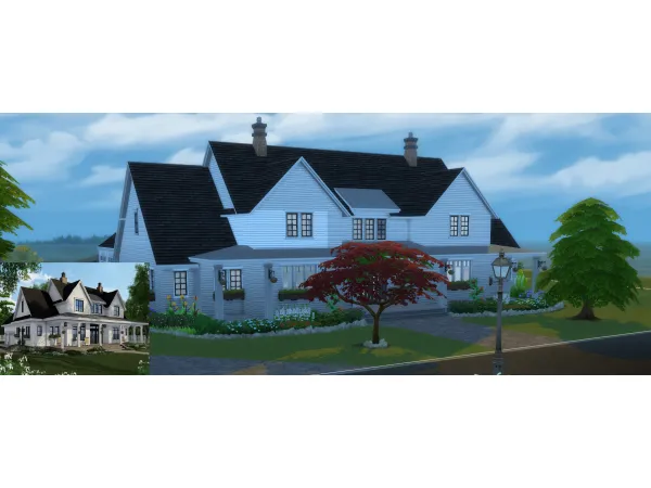 Alpha Farmhouse Style House Plan 51 1149 (unfurnished) by dlbakewell - The Sims 4 Custom Content