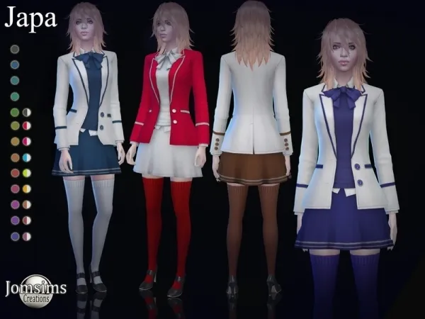 Maxis Match jomsims' Japa student outfit - The Sims 4 Custom Content