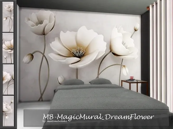 Alpha matomibotaki's MB MagicMural_DreamFlower - The Sims 4 Custom Content