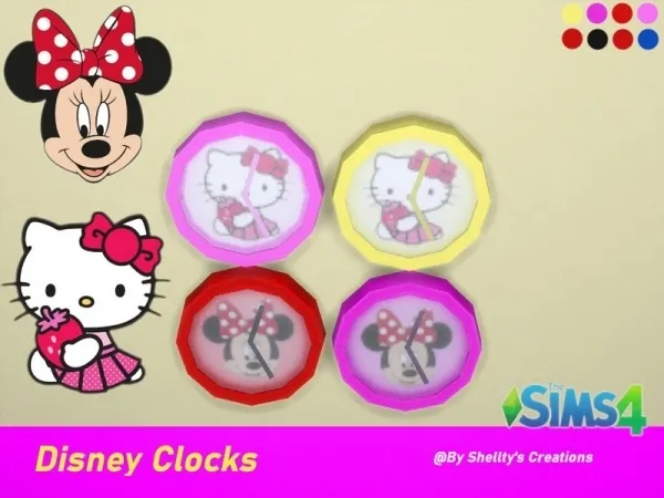 Alpha Shellty's Disney Clocks - The Sims 4 Custom Content