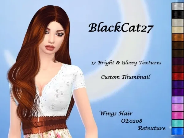 Alpha BlackCat27 Wings OE0208 Retexture - The Sims 4 Custom Content