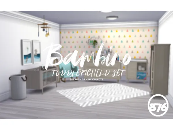 Maxis Match Bambino Bedroom Set by simsfinds - The Sims 4 Custom Content