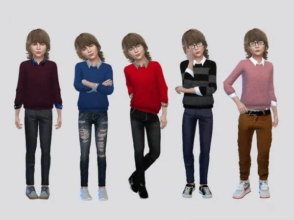 Maxis Match McLayneSims' Miggy Casual Shirt Boys - The Sims 4 Custom Content