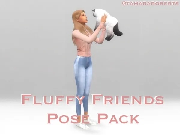Alpha tamararoberts' Fluffy Friends Pose Pack - The Sims 4 Custom Content