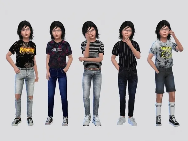 Maxis Match McLayneSims' Medium Tucked Tees Boys - The Sims 4 Custom Content