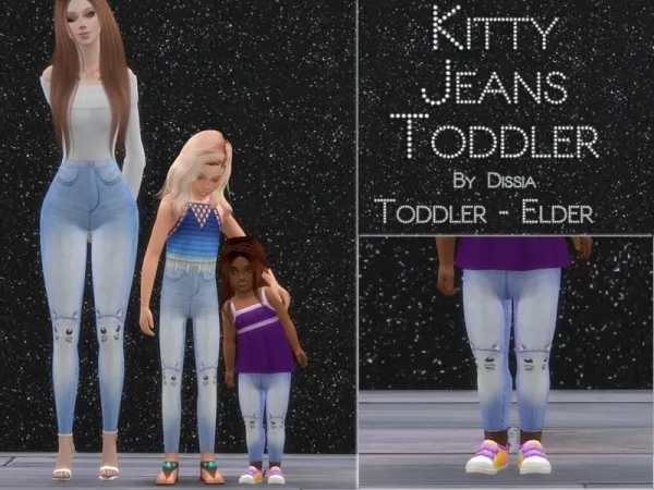 Maxis Match Dissia's Kitty Jeans Toddler - The Sims 4 Custom Content