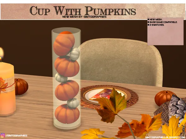 Alpha Cup With Pumpkins by simtographies - The Sims 4 Custom Content
