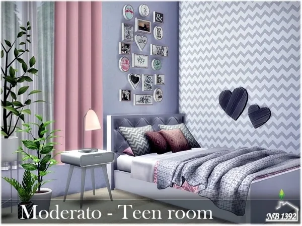 Alpha nobody1392's Moderato Teen room - The Sims 4 Custom Content