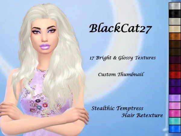Alpha BlackCat27 Stealthic Temptress Hair Retexture - The Sims 4 Custom Content