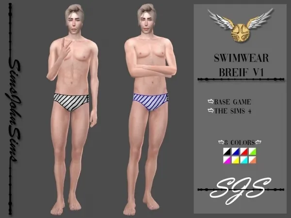 Alpha SimsJohnSims' Swimwear Breif V1 - The Sims 4 Custom Content