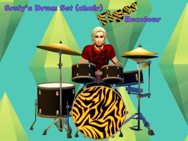 Maxis Match Drum Chair Tiger Recolours - The Sims 4 Custom Content