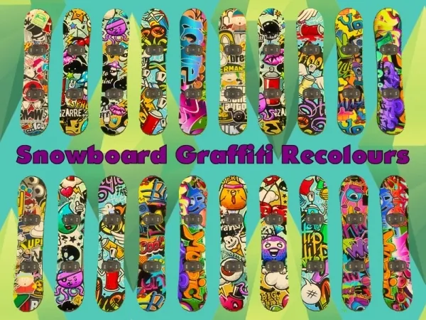 Maxis Match Snowboards Graffiti - The Sims 4 Custom Content