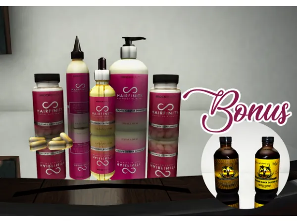 Alpha Hairfinity Deco Set Bonus Black Castor Oil by EbonixSims - The Sims 4 Custom Content