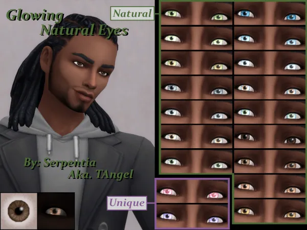 Alpha Glowing Natural Colored Eyes by Serpentia - The Sims 4 Custom Content