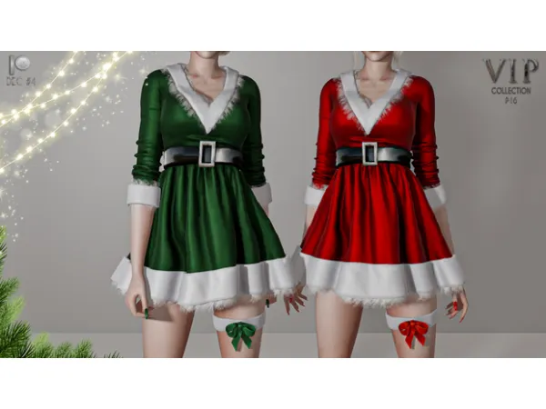 Alpha Christmas Female Clause Outfit P16 tr by busra - The Sims 4 Custom Content