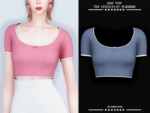 Alpha Day Top by simsfinds - The Sims 4 Custom Content
