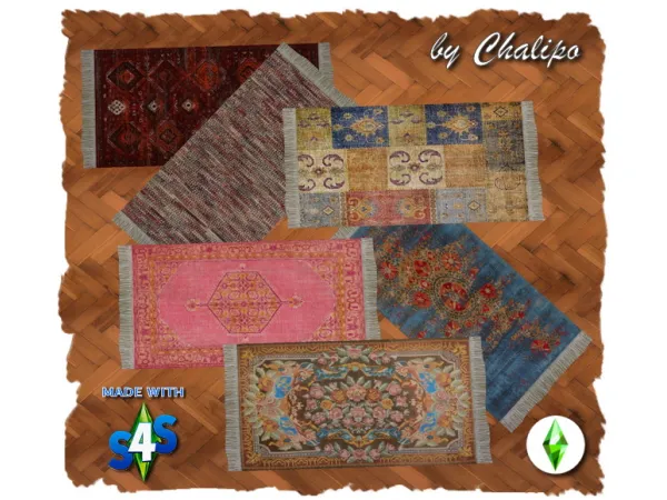 Alpha fringed carpets by all4sims - The Sims 4 Custom Content