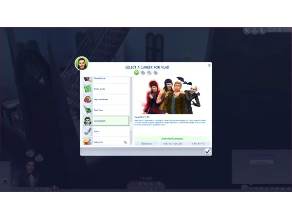 Alpha Vampire Life Career by RayBreeder7 - The Sims 4 Custom Content