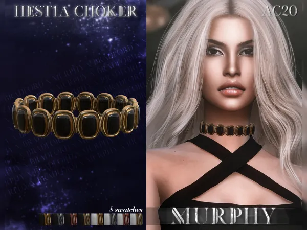 Alpha Hestia Choker by bradford - The Sims 4 Custom Content