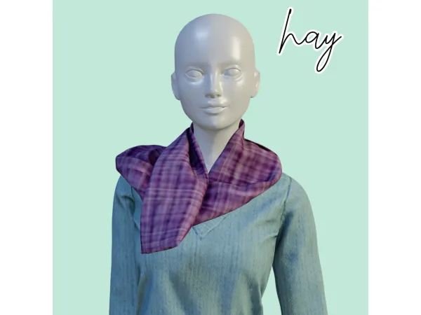 Alpha Hay scarf by amelylina - The Sims 4 Custom Content