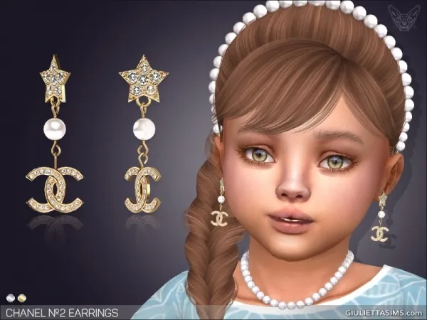 Alpha Designer EARRINGS 2 FOR TODDLERS - The Sims 4 Custom Content