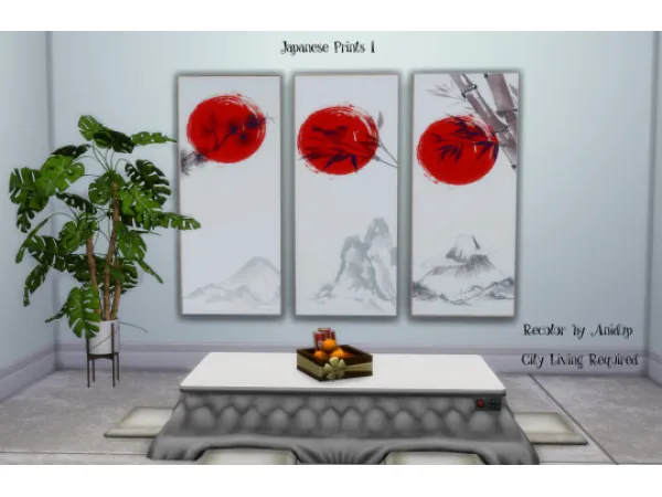 Alpha Japanese Prints - The Sims 4 Custom Content