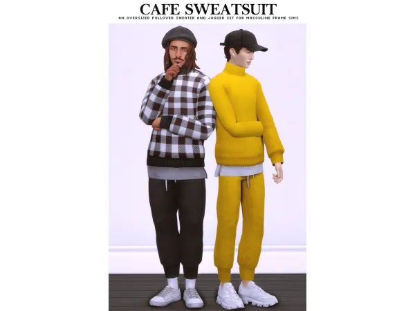 Maxis Match Cafe Sweatsuit by nucrests by nucrests - The Sims 4 Custom Content