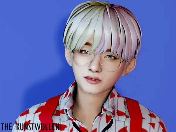 Alpha Bicolor Byul hair [BTS Idol collab] - The Sims 4 Custom Content