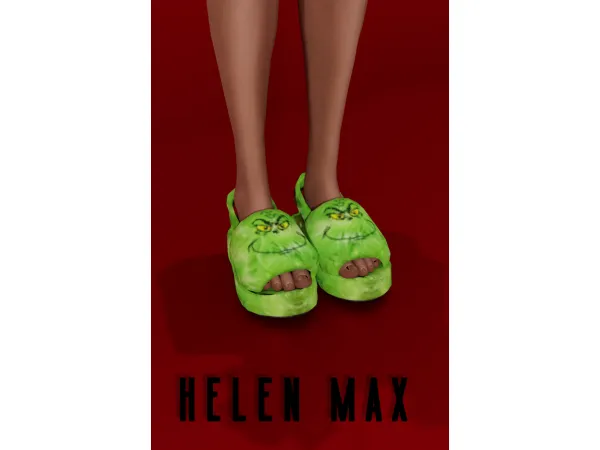 Maxis Match Helen Max Grinch slippers - The Sims 4 Custom Content