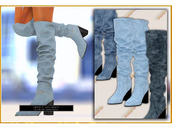 Alpha dorific_ABOVE D' KNEE BOOTS - The Sims 4 Custom Content