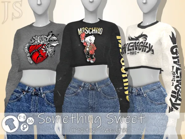 Alpha Something Sweet Croptop Sweater by JavaSims - The Sims 4 Custom Content