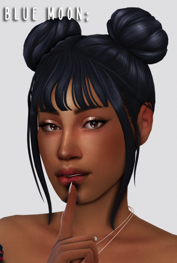 Maxis Match blue moon hair by simsfinds - The Sims 4 Custom Content