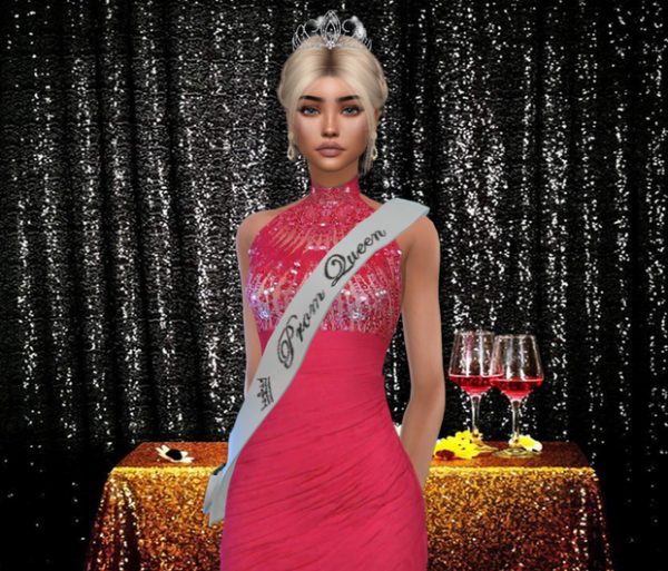Alpha Prom Queen Sash sims by simsfinds - The Sims 4 Custom Content