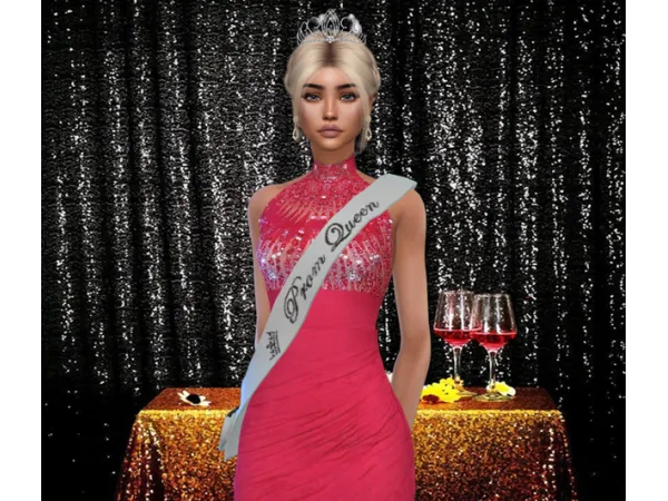 Alpha Prom Queen Sash sims by Nordica - The Sims 4 Custom Content