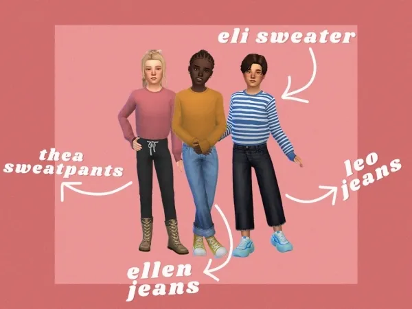 Maxis Match Sweaters and pants - The Sims 4 Custom Content