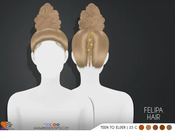 Alpha FELIPA HAIR - The Sims 4 Custom Content