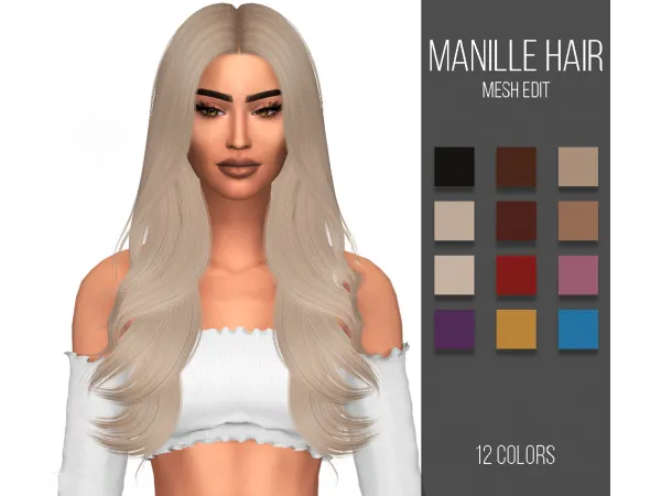 Alpha MANILLE HAIR - The Sims 4 Custom Content
