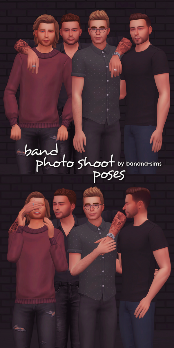 Maxis Match Band Photoshoot Pose Pack Sims sims by simsfinds - The Sims 4 Custom Content