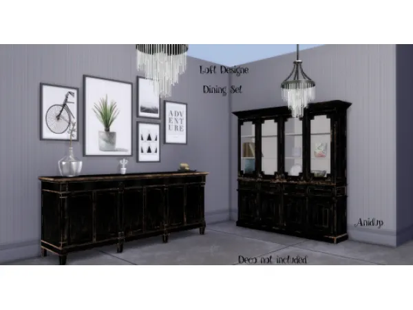 Alpha Loft Designe Dining Set - The Sims 4 Custom Content