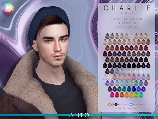 Mix Anto Charlie Hairstyle - The Sims 4 Custom Content