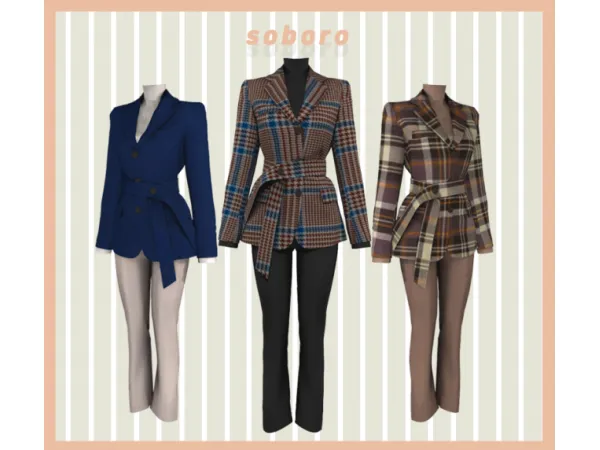 Alpha [soboro] Belted Blazer Pants - The Sims 4 Custom Content