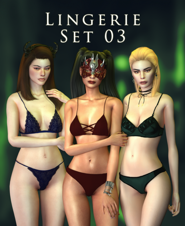 Alpha Lingerie Set 03 by simsfinds - The Sims 4 Custom Content