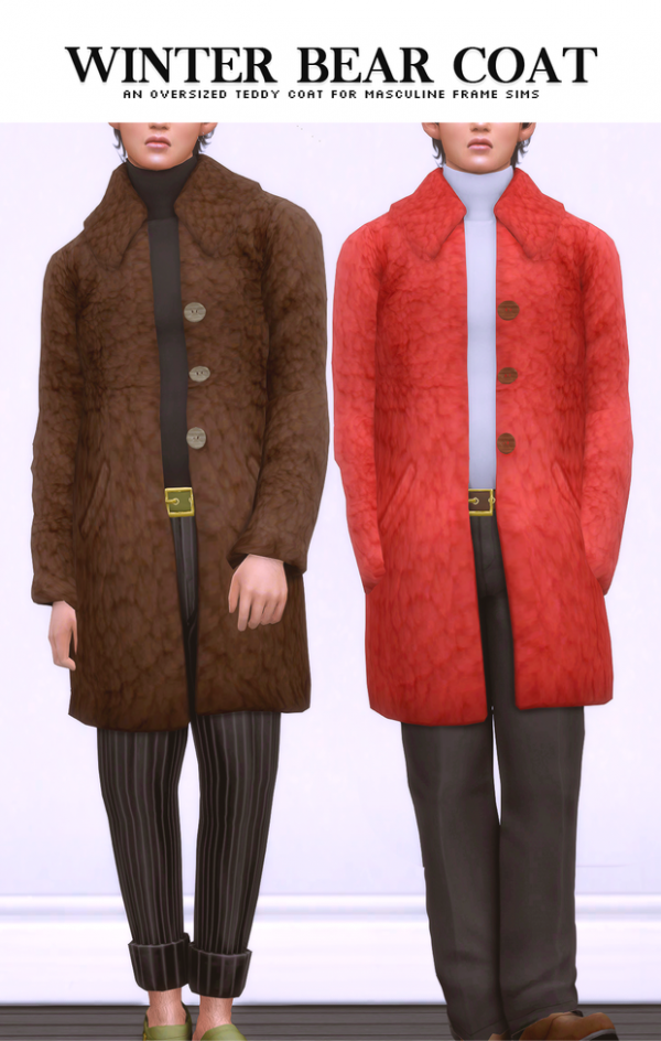 Maxis Match Winter Bear Coat by simsfinds - The Sims 4 Custom Content