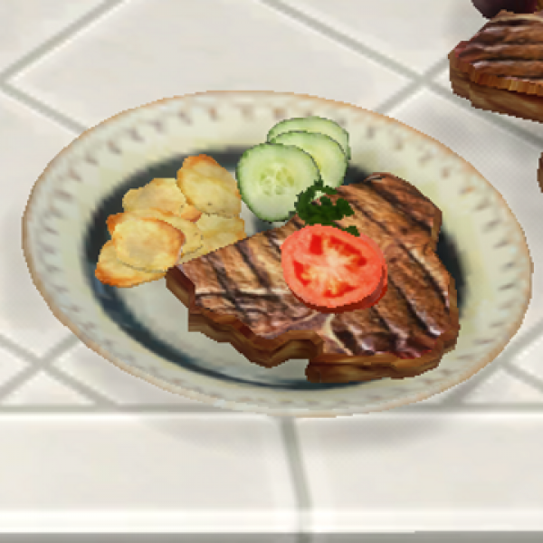 Alpha Steak Plate (DECO) by simsfinds - The Sims 4 Custom Content