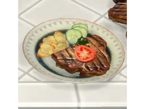 Alpha Steak Plate (DECO) by Inner City Simmer - The Sims 4 Custom Content