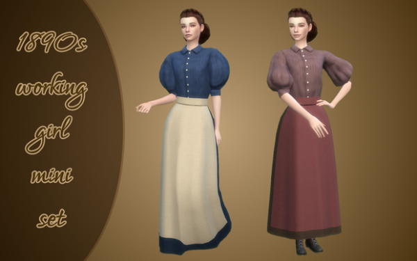 Maxis Match 1890s working girl mini set by simsfinds - The Sims 4 Custom Content