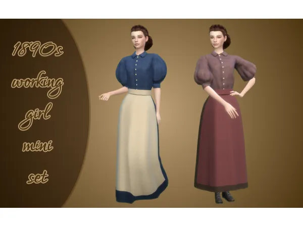 Maxis Match 1890s working girl mini set by Vintage Simstress - The Sims 4 Custom Content