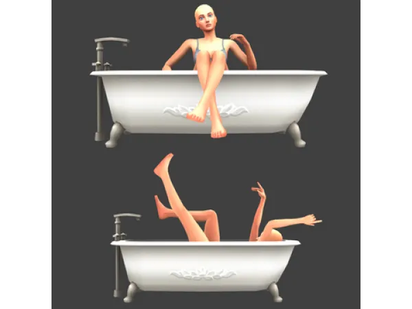 Mix [BULTAE] Bathtub Pose Pack by BULTAE - The Sims 4 Custom Content